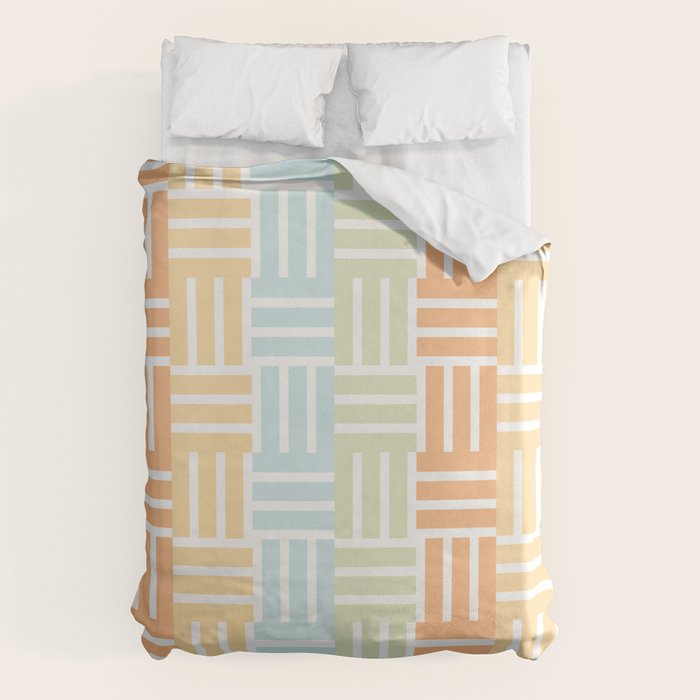 Grid on Pastels Duvet Cover Gallery Image 1
