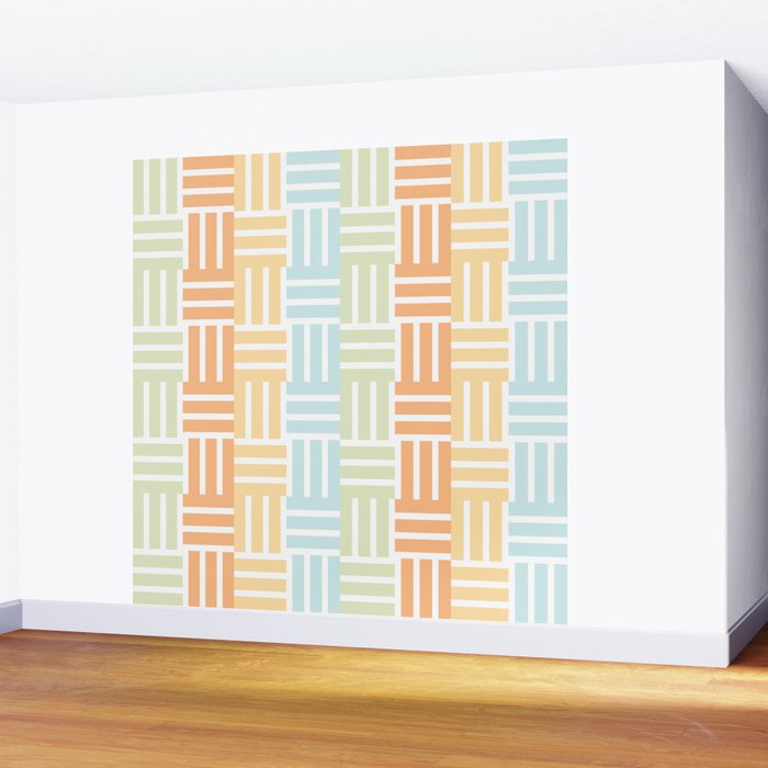 Grid on Pastels Wall Mural Gallery Image 2
