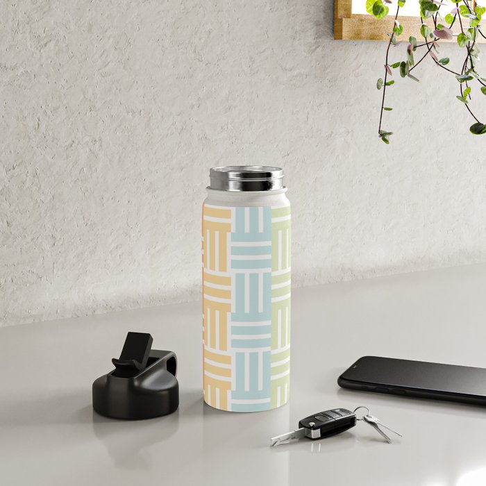 Grid on Pastels Water Bottle Gallery Image 4
