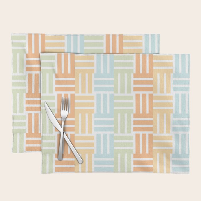 Grid on Pastels Placemat Gallery Image 1