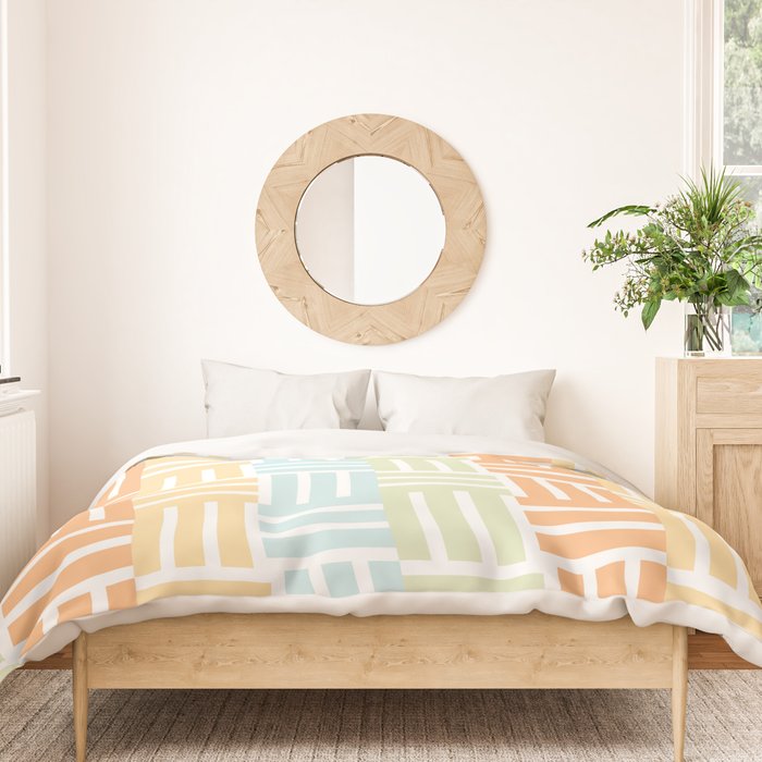 Grid on Pastels Duvet Cover Gallery Image 3