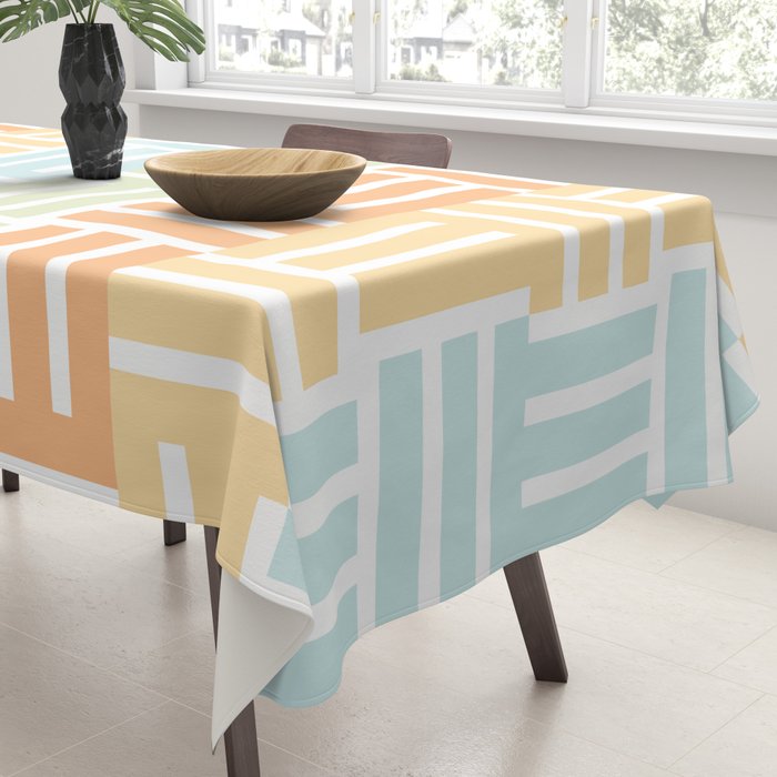 Grid on Pastels Tablecloth Gallery Image 3