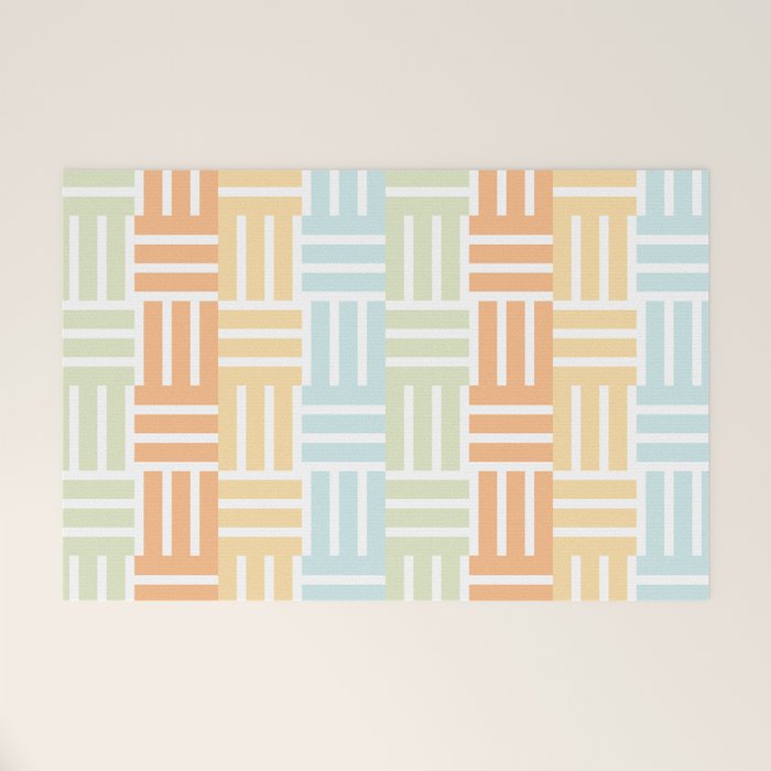 Grid on Pastels Welcome Mat Gallery Image 1