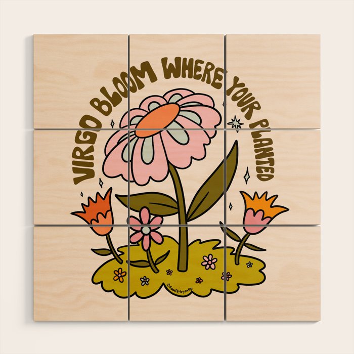 Virgo Flower Wood Wall Art Gallery Image 1
