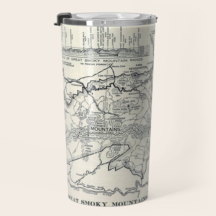 Historical Great Smoky Mountain National Park Map 1941 Travel Mug Gallery Image 3