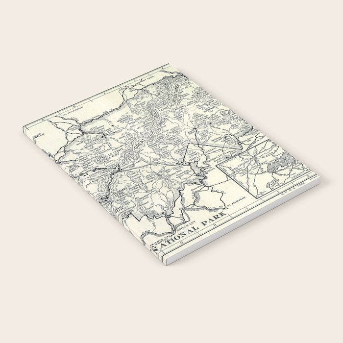 Historical Great Smoky Mountain National Park Map 1941 Notebook Gallery Image 1