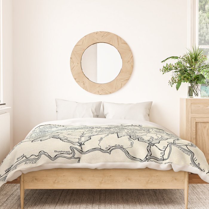 Historical Great Smoky Mountain National Park Map 1941 Duvet Cover Gallery Image 3