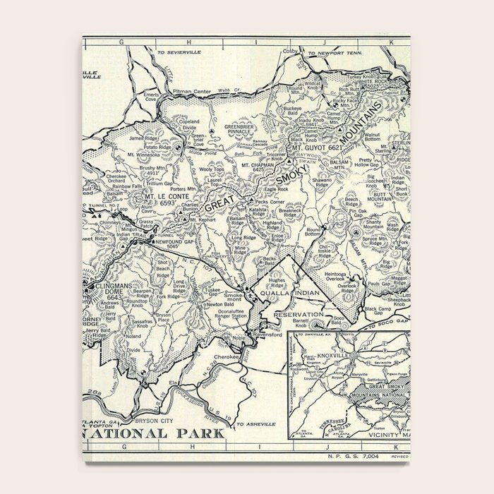 Historical Great Smoky Mountain National Park Map 1941 Notebook Gallery Image 4