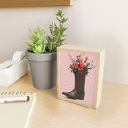 A Cowboy Boot With Spring Bouquet Mini Art Print Gallery Image 2