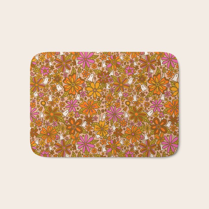 Fall Floral Print Bath Mat Gallery Image 1