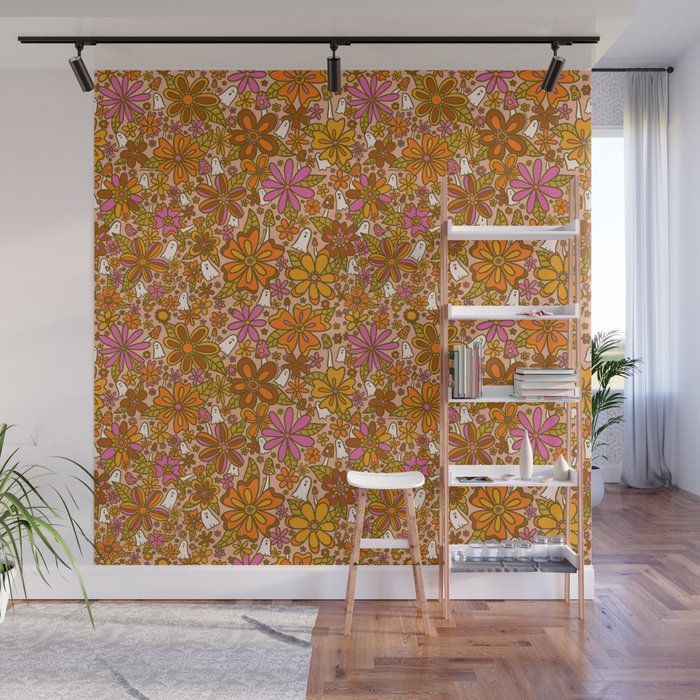 Fall Floral Print Wall Mural Gallery Image 1