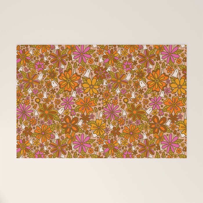 Fall Floral Print Welcome Mat Gallery Image 1