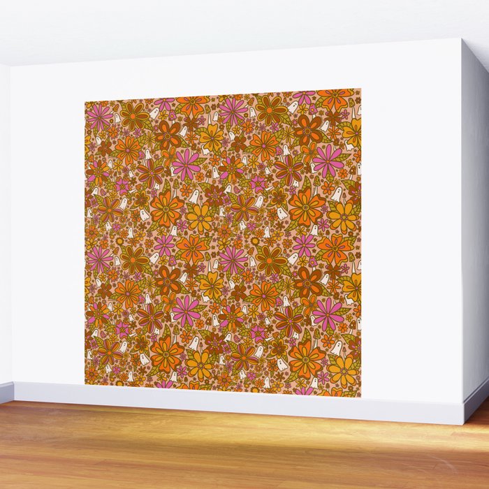 Fall Floral Print Wall Mural Gallery Image 2