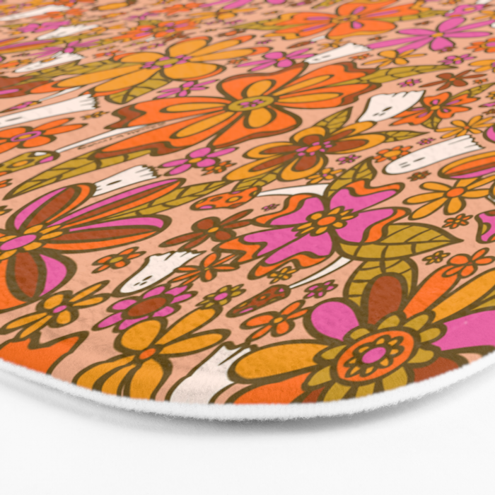 Fall Floral Print Bath Mat Gallery Image 3