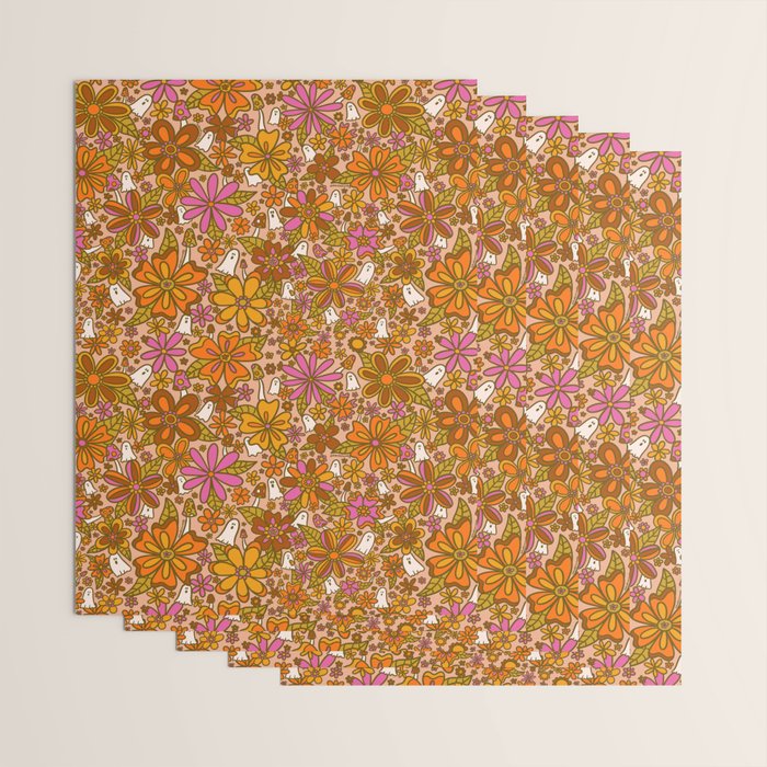 Fall Floral Print Wrapping Paper Gallery Image 3