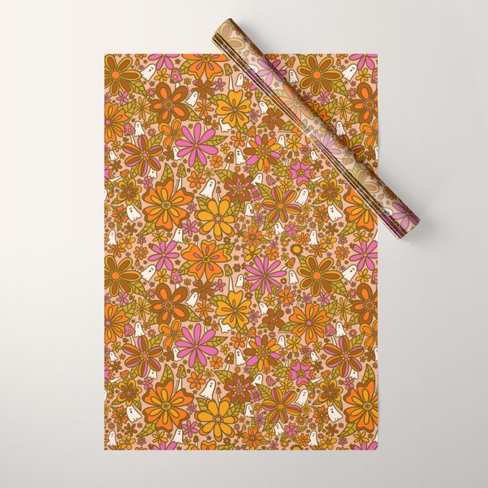Fall Floral Print Wrapping Paper Gallery Image 1