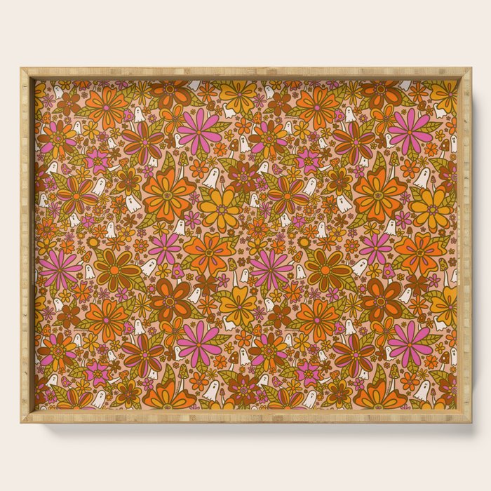 Fall Floral Print Serving Tray Gallery Image 1