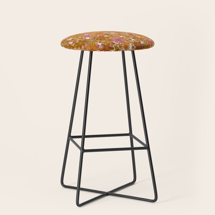 Fall Floral Print Stool Gallery Image 1