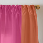 Bright Neon Pink and Orange Vertical Cabana Tent Stripes Window Curtain Gallery Image 3