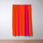 Bright Neon Pink and Orange Vertical Cabana Tent Stripes Window Curtain Gallery Image 3