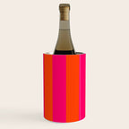 Bright Neon Pink and Orange Vertical Cabana Tent Stripes Wine Chiller Gallery Image 2