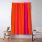 Bright Neon Pink and Orange Vertical Cabana Tent Stripes Window Curtain Gallery Image 5