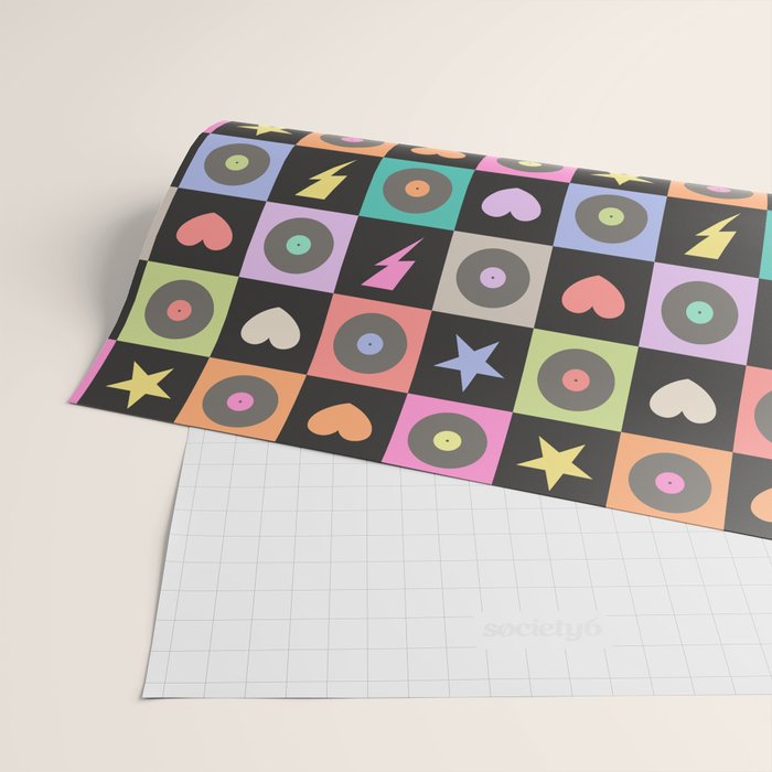 Colorful Checkerboard 80s Wrapping Paper Gallery Image 2