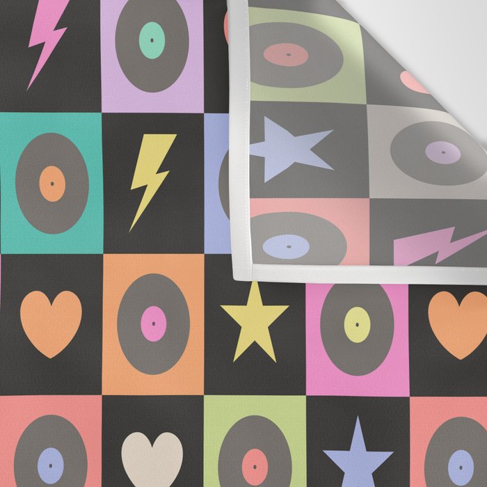 Colorful Checkerboard 80s Wall Tapestry Gallery Image 3