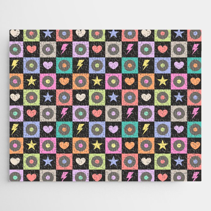 Colorful Checkerboard 80s Jigsaw Puzzle Gallery Image 1