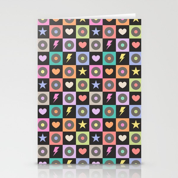 Colorful Checkerboard 80s Stationery Card Gallery Image 2