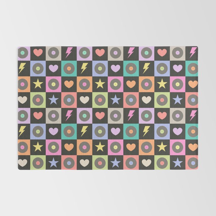 Colorful Checkerboard 80s Rug Gallery Image 2