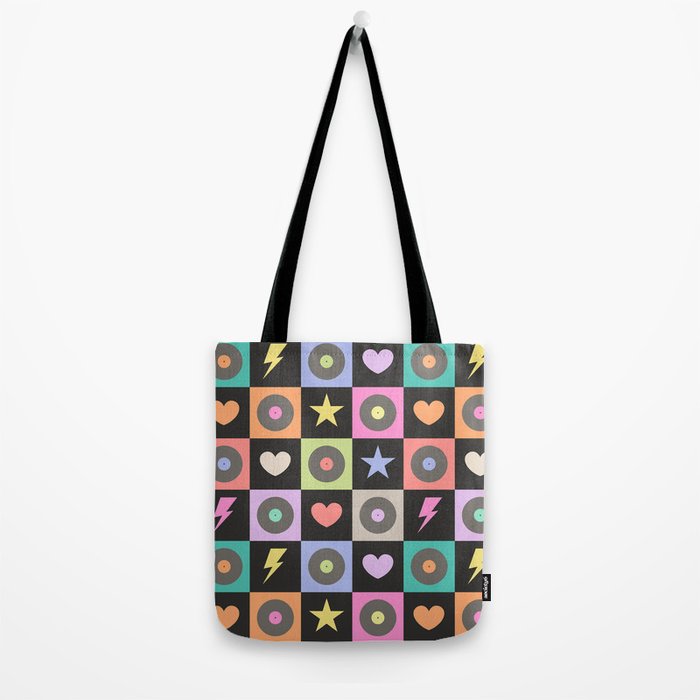 Colorful Checkerboard 80s Tote Bag Gallery Image 2
