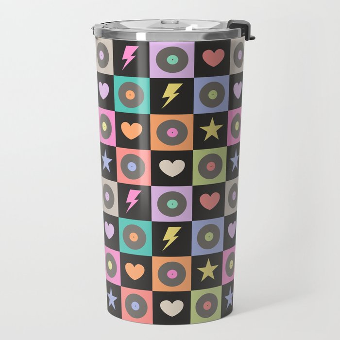 Colorful Checkerboard 80s Travel Mug Gallery Image 2