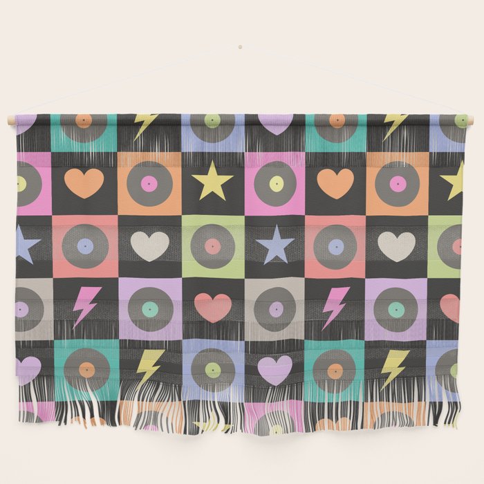 Colorful Checkerboard 80s Wall Hanging Gallery Image 1