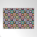 Colorful Checkerboard 80s Welcome Mat Gallery Image 1