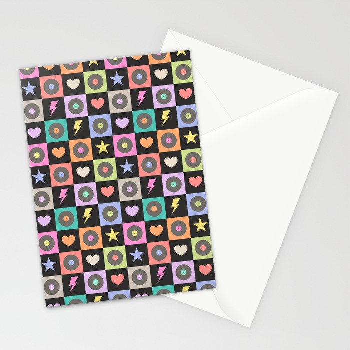 Colorful Checkerboard 80s Stationery Card Gallery Image 2