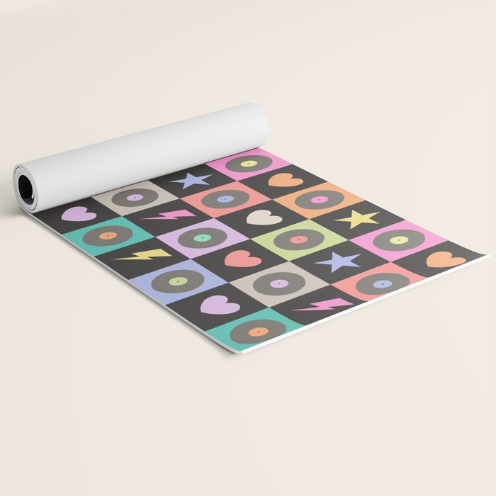 Colorful Checkerboard 80s Yoga Mat Gallery Image 2