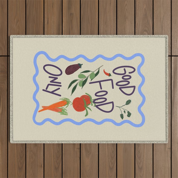 Good Food Only Outdoor Rug Gallery Image 1