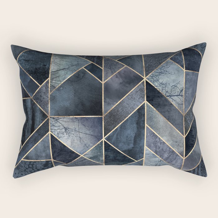 Abstract Nature - Dark Blue Rectangular Pillow Gallery Image 2