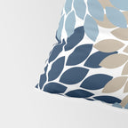 Navy Blue Tan Beige Flower Burst, Flower Petals, Floral Pattern Pillow Sham Gallery Image 4