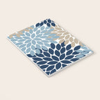 Navy Blue Tan Beige Flower Burst, Flower Petals, Floral Pattern Notebook Gallery Image 3