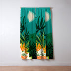 Tropical Moonlight Night Scene Window Curtain Gallery Image 3