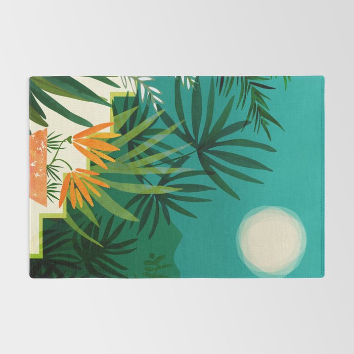 Tropical Moonlight Night Scene Rug Gallery Image 2
