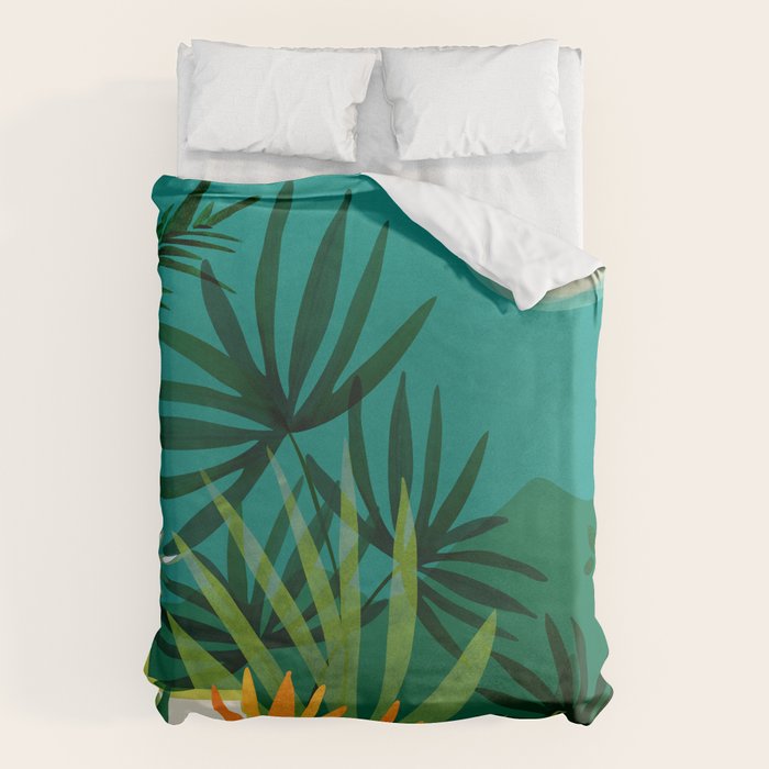 Tropical Moonlight Night Scene Duvet Cover Gallery Image 6