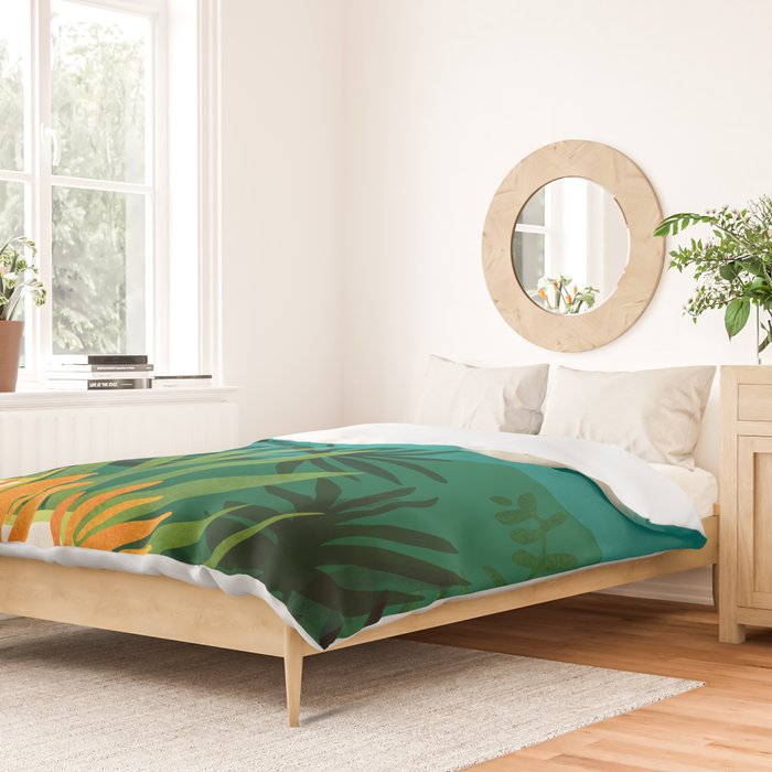 Tropical Moonlight Night Scene Duvet Cover Gallery Image 2