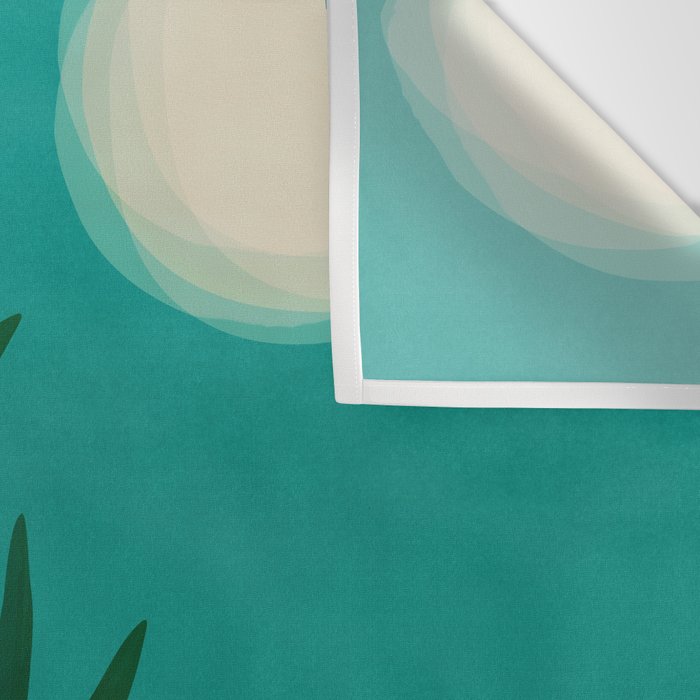 Tropical Moonlight Night Scene Wall Tapestry Gallery Image 3