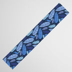Tropical palm leaves pattern in blue Table Runner Gallery Image 3
