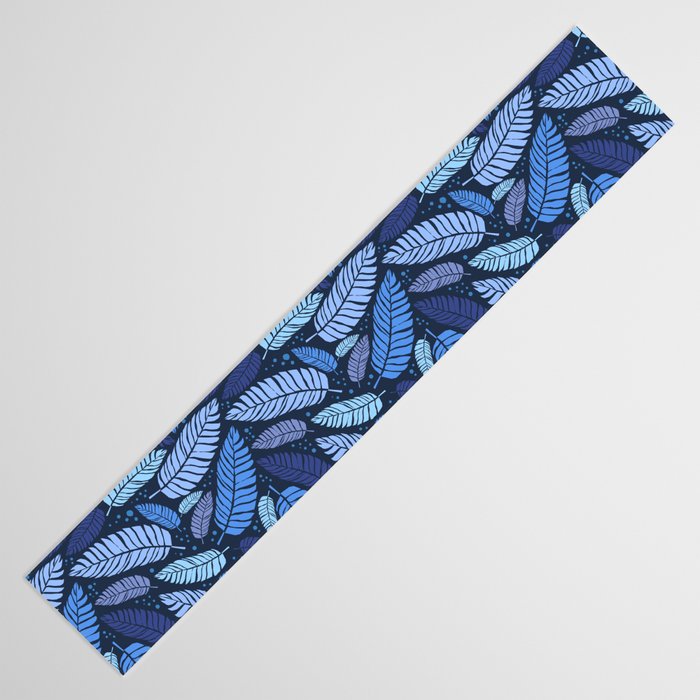 Tropical palm leaves pattern in blue Table Runner Gallery Image 3