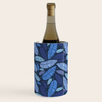 Tropical palm leaves pattern in blue Wine Chiller Gallery Image 2