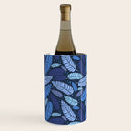 Tropical palm leaves pattern in blue Wine Chiller Gallery Image 3